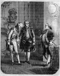 Rencontre entre le comte de Marbeuf, nommé gouverneur militaire de la Corse en 1772, et Pascal Paoli. Dans « Pasquale Paoli ossia la rotta di Pontenuovo » de F.D. Guerrazzi. 1872.