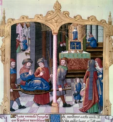 Miracles de Saint Louis : le roi Louis IX (1214-1270) guérit un paralytique