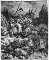 Mission au Sénégal par Gustave Borgnis Desbordes (Général Borgnis-Desbordes) (1839-1900), militaire français. Gravure par Castelli dans "journal des voyages" 1881