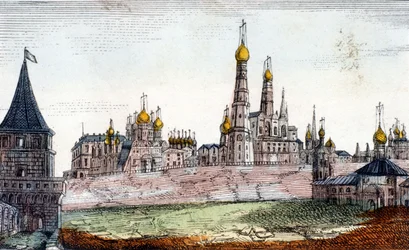 Moscou, le Kremlin. Gravure du 19ème siècle