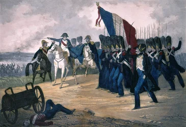 Napoléon Ier à Waterloo le 18/06/1815 - Gravure du 19ème siècle