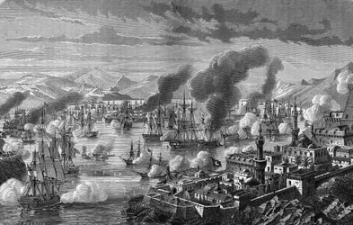 Bataille de Navarin de la Triple Alliance contre la flotte turco-égyptienne le 28 octobre