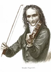 Niccolo Paganini (1782 - 1840) joue sur son Stradivarius.