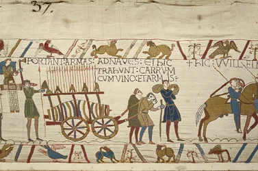 Normands tirant un chariot chargé de vin et d
