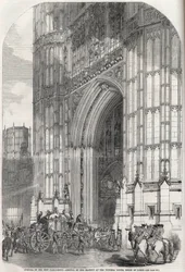 Ouverture du nouveau parlement - arrivée de Sa Majesté à la tour Victoria, Chambre des Lords 1852