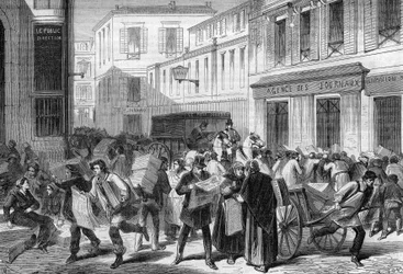 Paris 1869 : la salle des journaux, rue du Croissant