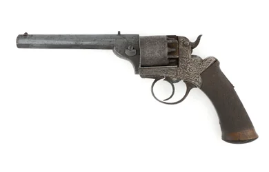 Revolver à percussion à chien latéral, calibre possiblement .38, vers 1860