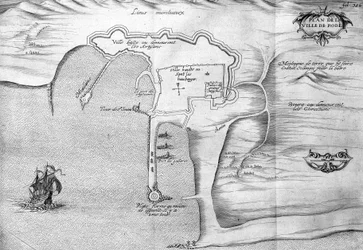 Plan de Rhodes (Rodos) - dans « Voyage de levant fait par ordre du roi en l
