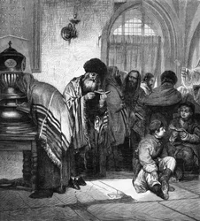 Juifs polonais célébrant le grand pardon (Yom Kippour)