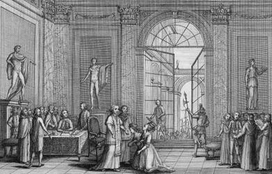 Le pape Pie VI reçoit deux filles de Louis XV (gravure)