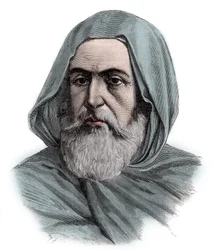 Portrait de Ben Mahi Ed Din Abd El Kader (Abd El-Kader) (1808 - 1883), ABDELKADER, émir de Mascara, chef militaire et religieux - gravure 1883