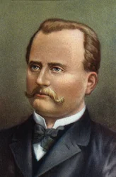 Portrait de Carl Gustaf Patrik de Laval, ingénieur et inventeur suédois (chromo)