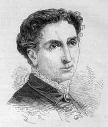 Portrait de Catherine Julie Clémentine Jouassain (1829-1902), comédienne française, membre de la Comédie-Française. Gravure dans « Le Monde Illustré » n°1168 du 16 août 1879