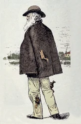 Portrait de Charles Darwin (1809-1882) jouant avec des écureuils