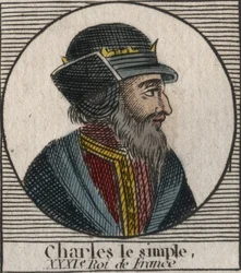 Portrait de Charles III dit le Simple (879-929) roi des Francs - gravure de « Instruction sur l