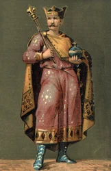 Portrait de Charles II le Chauve (823 - 877), roi de France.