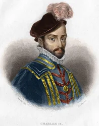 Portrait de Charles IX (1550 - 1574), roi de France, gravure du 19e siècle
