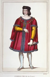 Portrait de Charles VIII (1470 - 1498), roi de France gravure de 1830