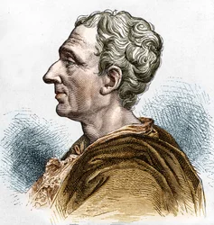Portrait de Charles de Secondat (1689 - 1755), baron de La Brède et Montesquieu. Gravure du 19ème siècle