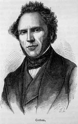 Portrait de Claude Anthime Corbon (1808 - 1891). Gravure de la fin du XIXe siècle dans « Histoire de France » par H. Martin.