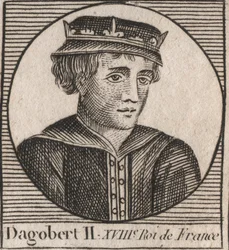 Portrait de Dagobert II, Roi des Francs de 711 à 716 - Dagobert II (676-679), Roi d