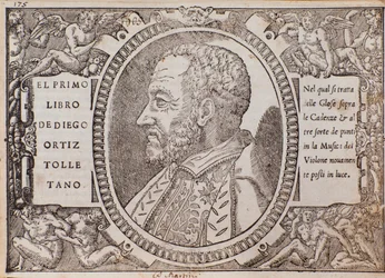 Portrait de Diego Ortiz Tolletano (Toledano) (gravure sur bois)
