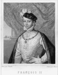 Portrait de François II (1544-1560), roi de France - dans « Histoire des Français » de Lavallée, gravure, sd