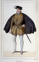 Portrait de François II (1544 - 1560), Roi de France gravure de 1830