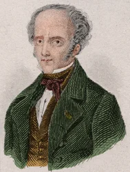 Portrait de François René, vicomte de Chateaubriand (1768-1848) écrivain français. Gravure de 1876.