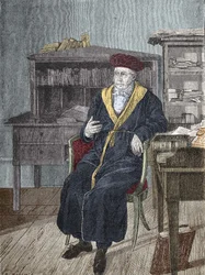 Portrait de Georg Wilhelm Friedrich Hegel dans son bureau (1770 - 1831) philosophe allemand