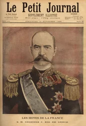 Portrait de Georges Ier, roi de Grèce (1845-1913). Gravure dans "Le petit journal" 10/11/1895