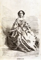 Portrait de George Sand (Aurore Dupin, Baronne Dudevant) (1804-1876)