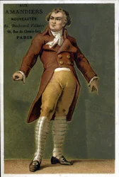 Portrait de Georges Jacques Danton (1759 - 1794), homme politique français. Chromolithographie de la fin du 19e siècle