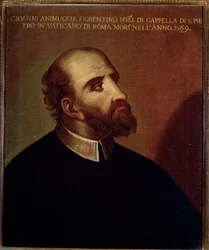 Portrait de Giovanni Animuccia (vers 1514-1571) compositeur italien Peinture anonyme. XVIe siècle Bologna Civico museo Bibliografico