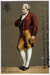 Portrait de Goethe. Dessin sd. 19ème siècle. Portrait de Goethe en pied. Dessin sd. 19ème siècle.