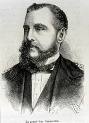 Portrait du Grand-Duc Constantin (1779 - 1831), Vice-roi de Pologne. Gravure de la fin du 19ème siècle dans "Histoire de France" par H. Martin