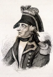 Portrait de Jacques François Coquille, dit Dugommier (1739 - 1794), général français. Gravure 19e siècle