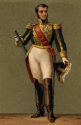 Portrait de Jean Lannes, Duc de Montebello (1769-1809) Maréchal de France. Chromolithographie du 19ème siècle