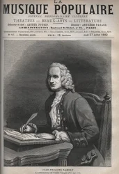 Portrait de Jean-Philippe Rameau (1683-1764), compositeur français - gravure dans « La musique populaire » journal hebdomadaire illustré - 1882