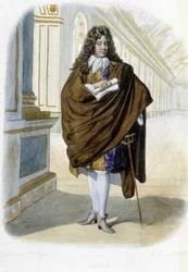 Portrait de Jean Racine, dramaturge et poète français (1639 - 1699) - dans "Le Plutarque français", éd. Mennechet