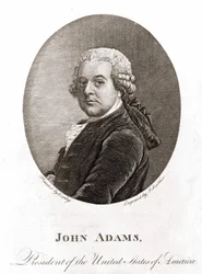 Portrait de John Adams (1735 - 1826), 2e président des États-Unis (1797 - 1801). Gravure sd. 19e siècle
