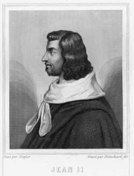 Portrait de Jean II le Bon (1319 - 1364), roi de France - dans « Histoire des Français » par Lavallée, gravure