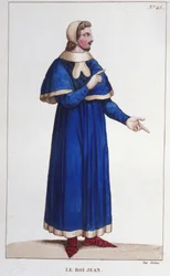 Portrait de Jean II le Bon (1319 - 1364), Roi de France gravure de 1830