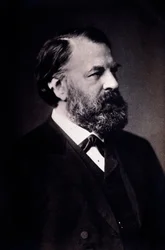 Portrait de Joseph Joachim (1831-1907) violoniste, compositeur et directeur hongrois. Photographie. Milan, biblioteca del conservatorio