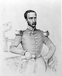 Portrait de Louis Eugène Cavaignac (1802 - 1857), général et homme politique français. Gravure v. 1848
