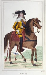 Portrait de Louis XIII (1601 - 1643), Roi de France gravure de 1830