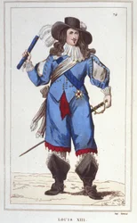 Portrait de Louis XIII (1601 - 1643), roi de France gravure de 1830