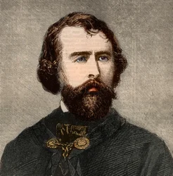 Portrait de Nathaniel Parker Willis (1806-1867), écrivain américain. Gravure dans "The Illustrated London News" du 23 janvier 1858.
