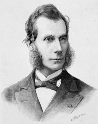 Portrait de Numa Denis Fustel de Coulanges (1830 - 1889). Gravure de la fin du XIXe siècle dans "Histoire de France" par H. Martin