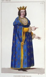 Portrait de Philippe VI de Valois (1293-1350) roi de France. Gravure de 1830